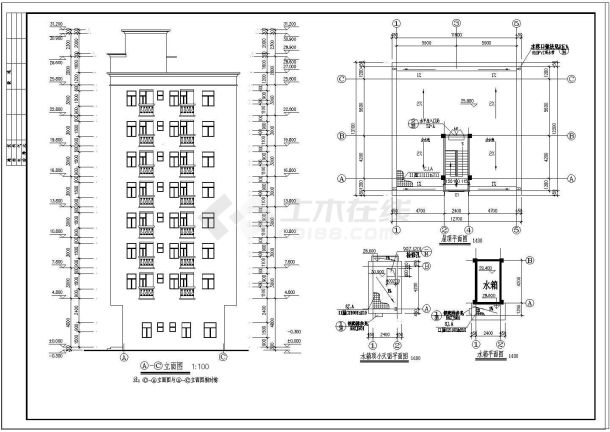 标准八层农民房建筑设计CAD施工图-图一
