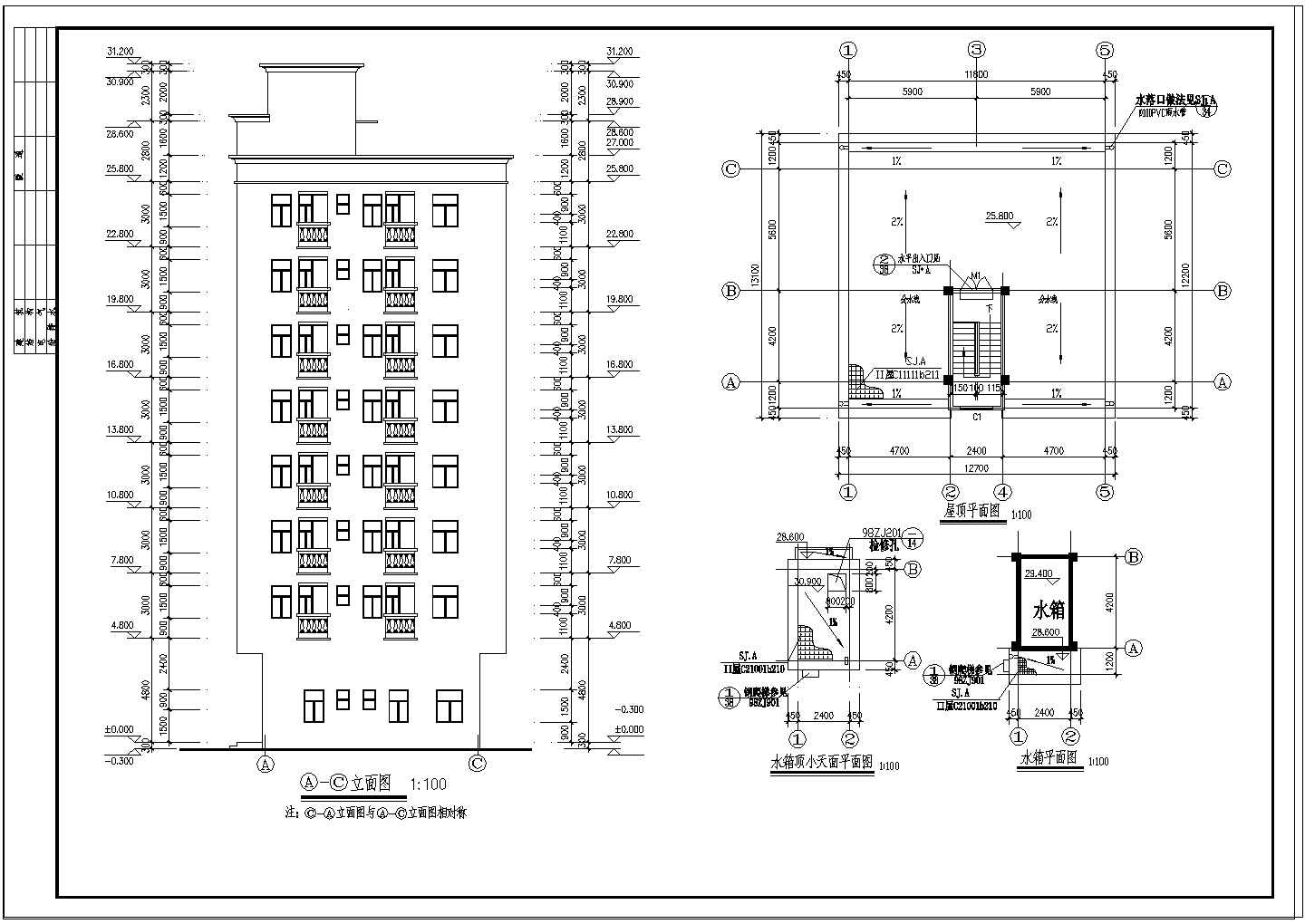 标准八层农民房建筑设计CAD施工图