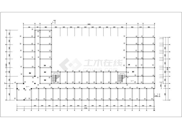 昆山市某技术学院7千平米6层框混结构宿舍楼结构设计CAD图纸-图一