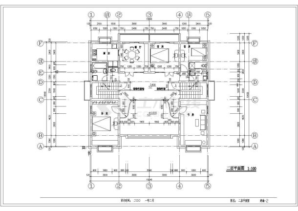 某地区5层私宅建筑设计cad施工图-图二