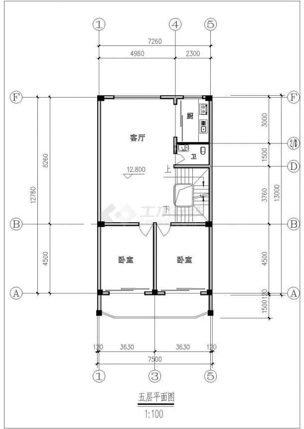 某三层私人住宅楼建筑设计施工图-图二