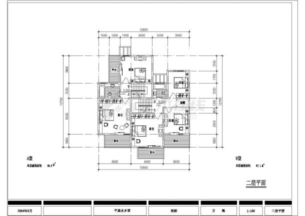 三层联排农宅建筑设计方案施工图-图一