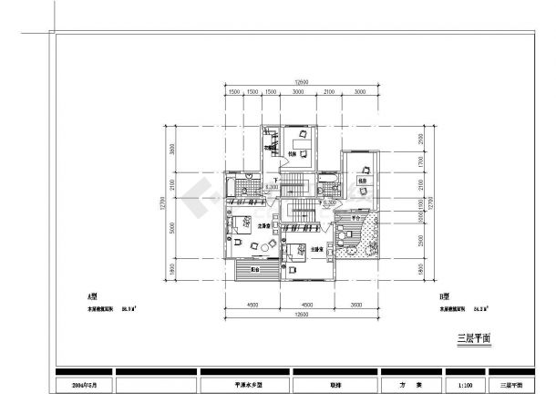 三层联排农宅建筑设计方案施工图-图二