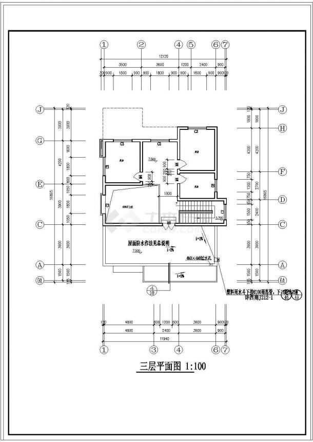 什邡某农村住宅建筑cad施工图纸-图一