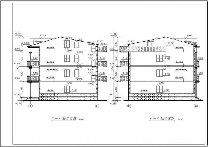 新农村三层住宅建筑设计方案施工图_图1