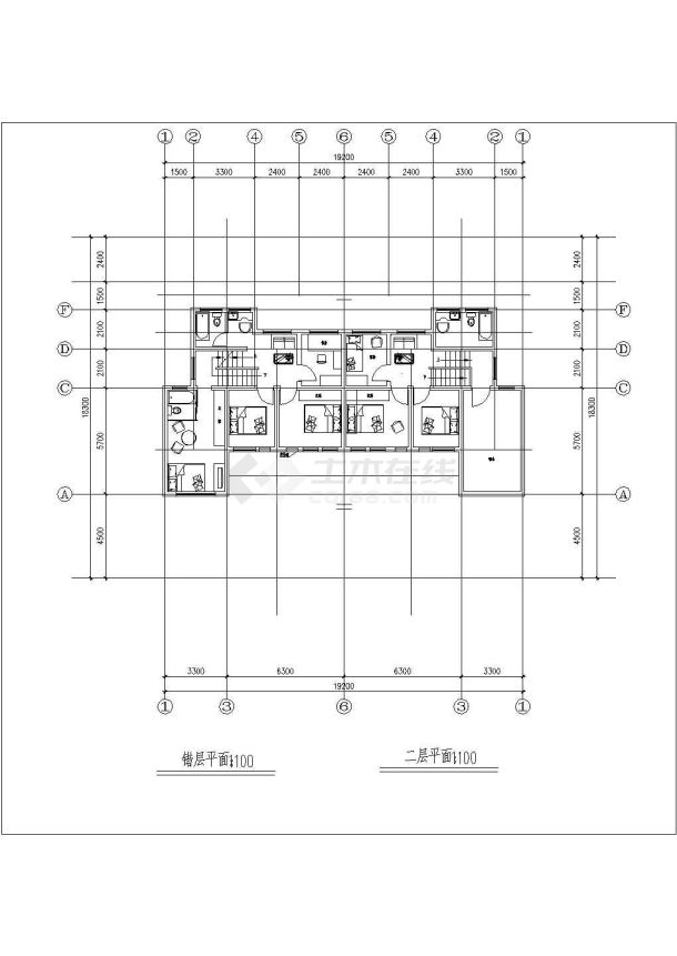 新农村住宅建筑cad设计方案施工图-图二