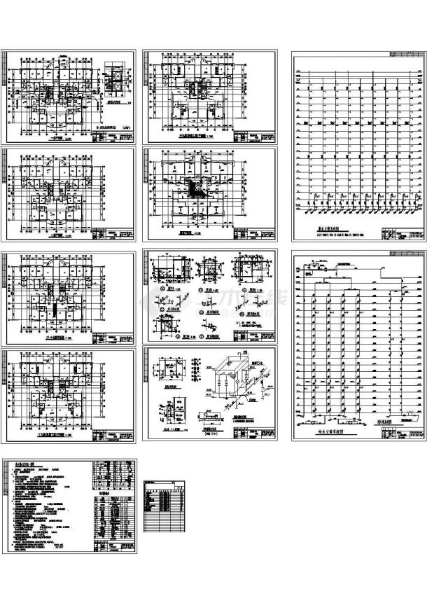 某18层住宅小区给排水施工cad图纸-图一