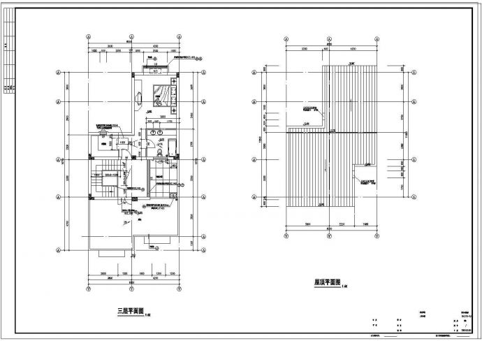 三层联排别墅建筑设计CAD施工图_图1