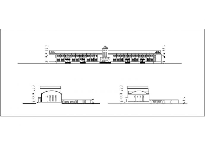 某一层框架结构战士食堂设计cad建筑施工图（含效果图）_图1