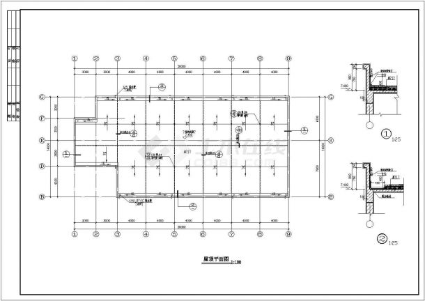 某公司多层框架结构食堂设计cad详细建筑施工图-图一