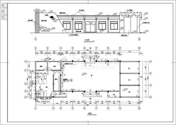 某一层砖混结构食堂设计cad全套建施图纸（ 含设计说明）-图二
