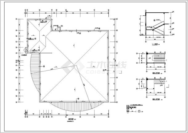 某一层框架结构职工食堂设计cad全套建施图纸（含设计说明）-图一