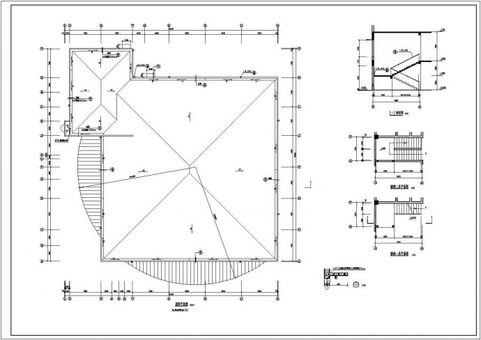 某一层框架结构职工食堂设计cad全套建施图纸（含设计说明）_图1