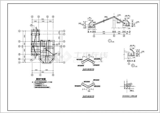 某三层别墅建筑设计cad施工方案图-图二