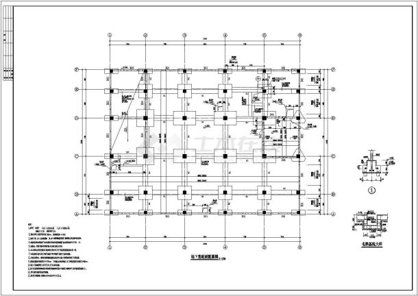 某八层框架结构劳动局办公楼施工图-图一