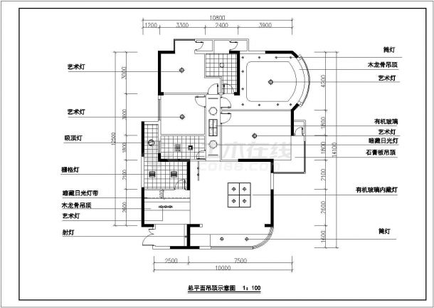 某地家庭室内装修设计cad平立面施工图-图二