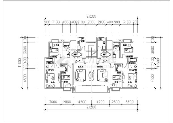 某地区室内家装建筑设计CAD施工图-图二