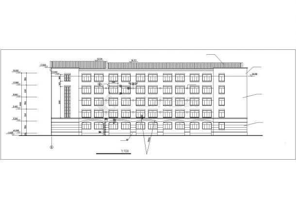 天津某中学6500平米五层框混结构学生宿舍楼建筑设计CAD图纸-图一
