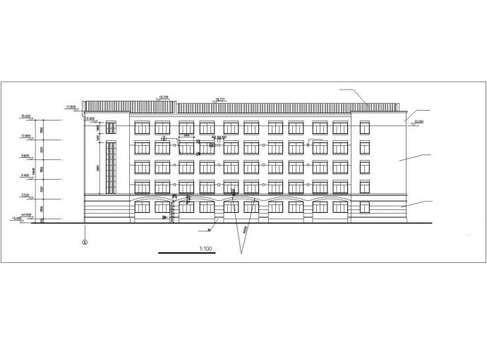 天津某中学6500平米五层框混结构学生宿舍楼建筑设计CAD图纸_图1