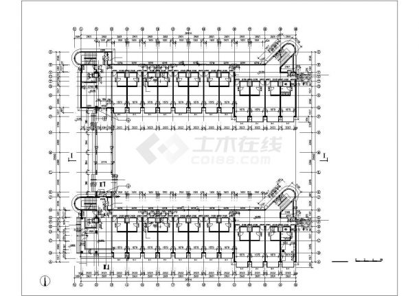 天津某中学6500平米五层框混结构学生宿舍楼建筑设计CAD图纸-图二