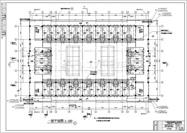 某工厂多层框架结构宿舍楼设计cad全套建筑施工图（含设计说明，含结构设计，含餐厅设计）-图一