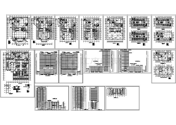 某十八层框架结构中医院大楼设计cad全套建筑方案图纸（标注详细，16张图）-图一
