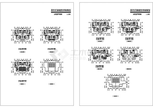 扬州多层住宅楼建筑设计施工cad图纸，共九张-图一