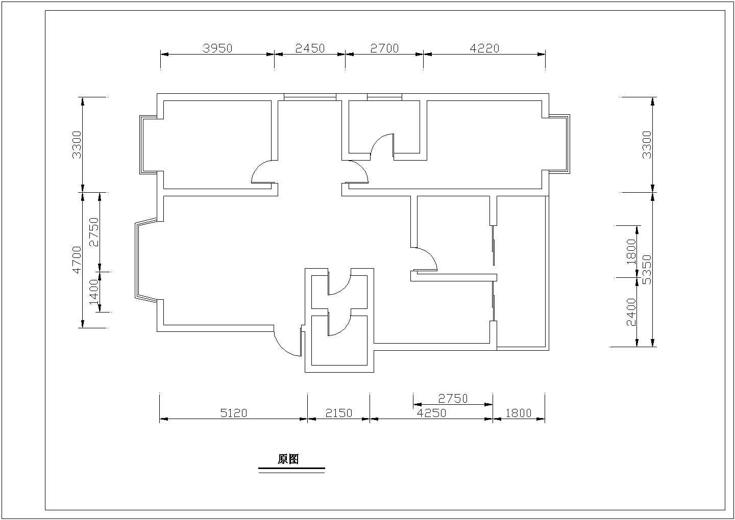 某五室家庭装修完整设计cad施工方案图