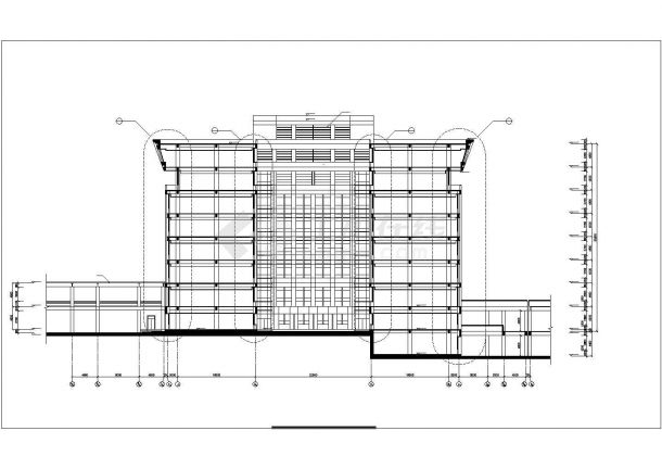 北京某重点大学3.8万平米6层框架结构图书馆建筑设计CAD图纸-图一