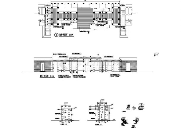 某园林小品西洋古典风格景观廊设计cad全套建筑施工图 （标注详细）-图二
