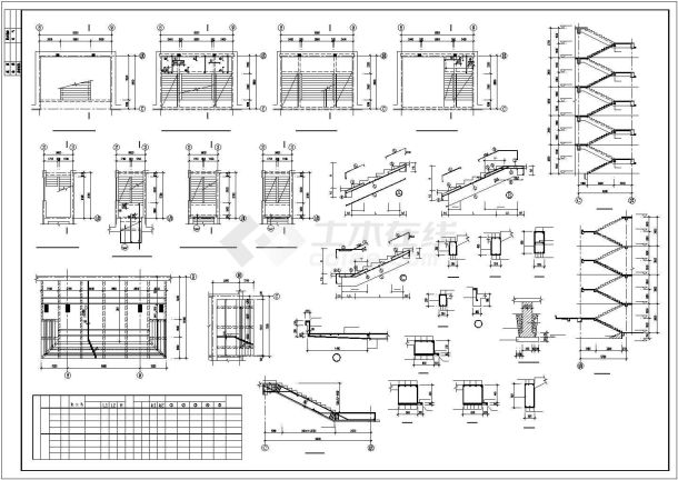 5层砖混结构学校结构设计施工cad图纸-图二