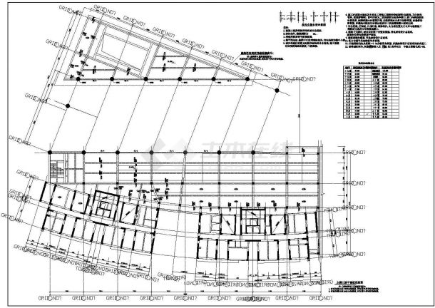 某框架结构办公楼施工CAD图纸-图二