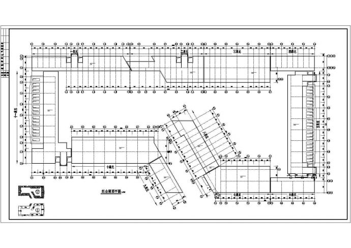 1.4万平米6层框架结构教学综合楼全套平面设计CAD图纸（含半地下室层）_图1