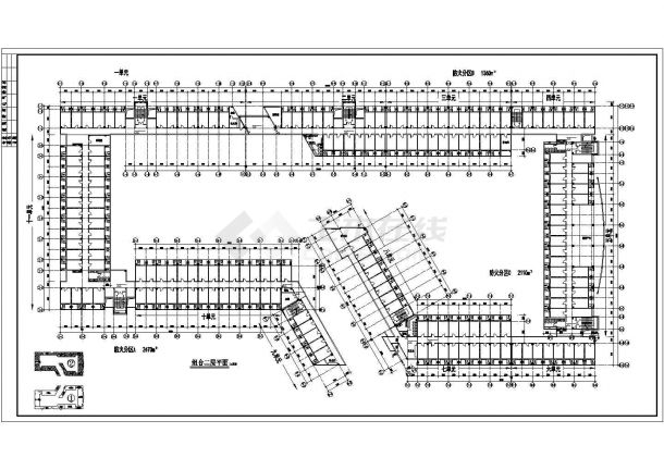 1.4万平米6层框架结构教学综合楼全套平面设计CAD图纸（含半地下室层）-图二