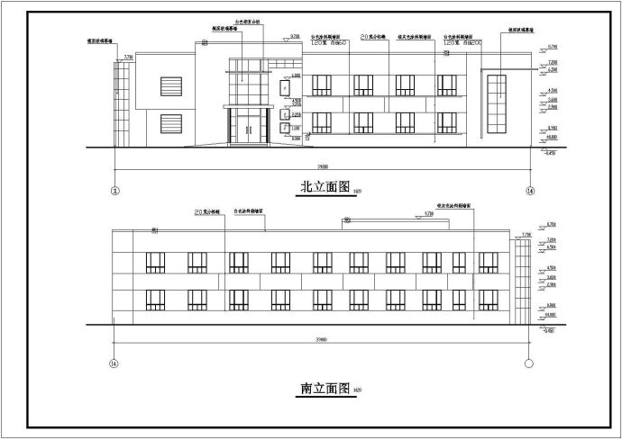 某工厂两层办公楼建筑设计图纸_图1