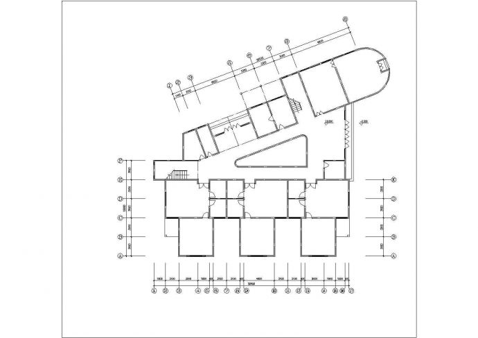泰州市双语幼儿园1700平米2层框架教学楼平立面设计CAD图纸_图1