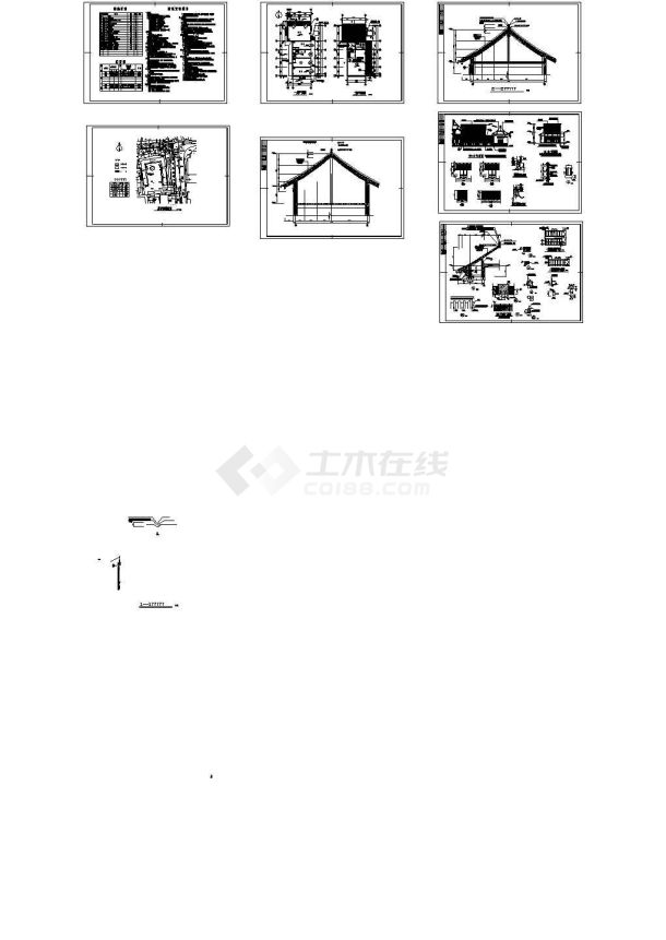 某二层框架结构仿古民居（295㎡）设计cad全套建筑施工图（含设计说明，含结构设计，含电气设计）-图二