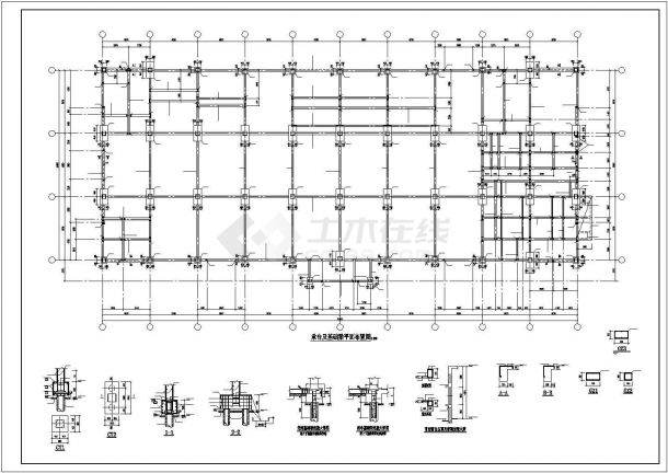 办公楼设计_某地办公楼结构施工设计CAD图纸-图二