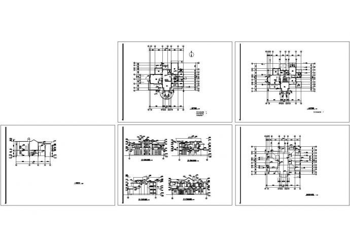 某二层框架结构北美风情别墅（300㎡南入口）设计cad全套建筑方案图（甲级院设计）_图1