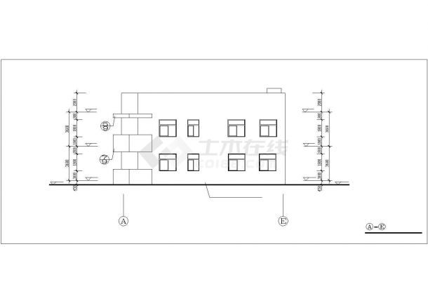 郑州阳光幼儿园810平米2层钢混框架教学楼建筑设计CAD图纸-图二