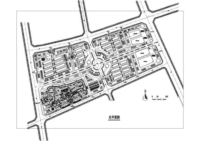 某商贸城规划总平面设计详细施工方案CAD图纸_图1