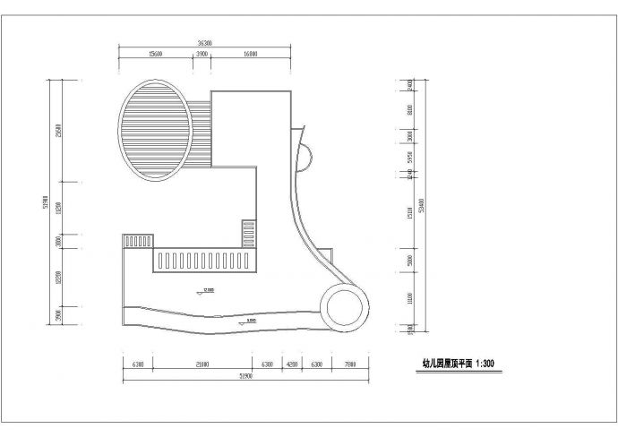 杭州市某小区幼儿园1800平米4层框混结构教学楼平剖面设计CAD图纸_图1