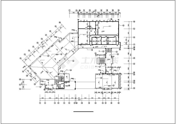 黄山市某实验小学5500平米4层框架结构教学楼建筑设计CAD图纸-图一