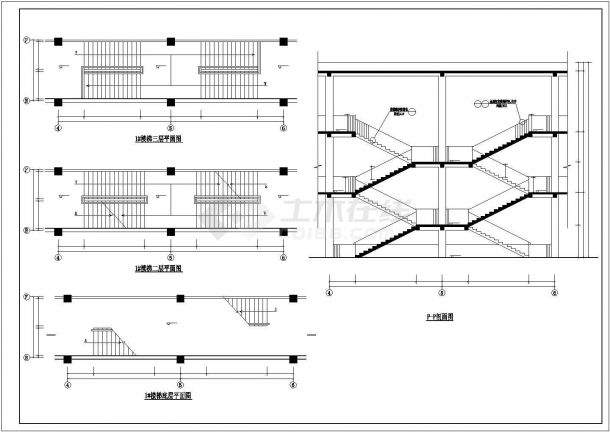 广元某高校8100平米五层框架结构学生食堂建筑设计CAD图纸-图二