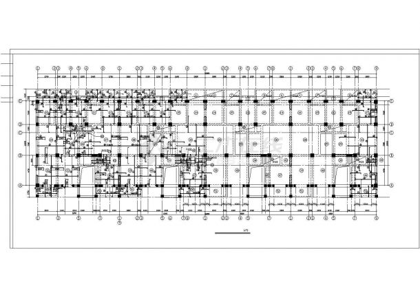 底框六层砖混住宅楼结构设计cad图纸-图二