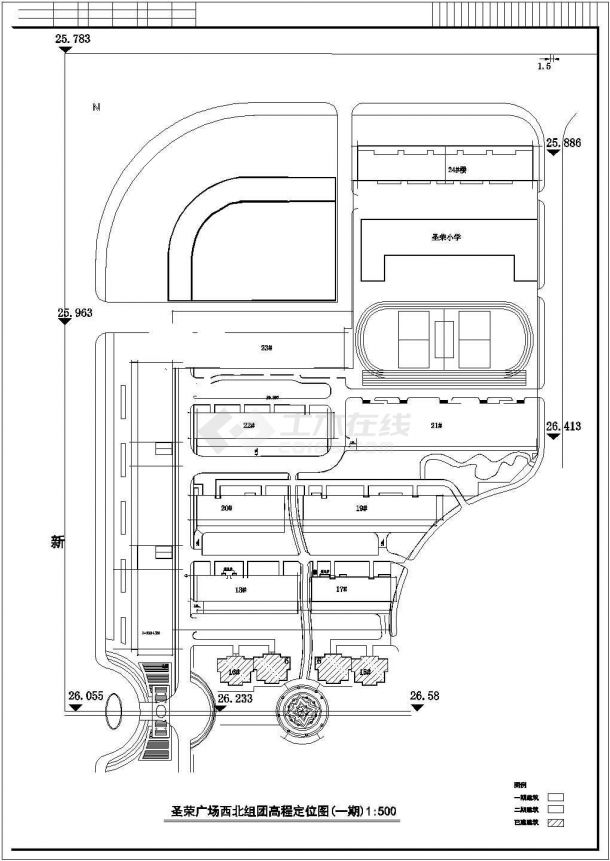 某商用小区三期工程规划布置设计详细施工方案CAD图纸-图一