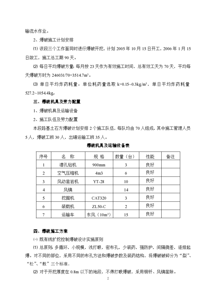 基土石方控制爆破施工设计方案-图二