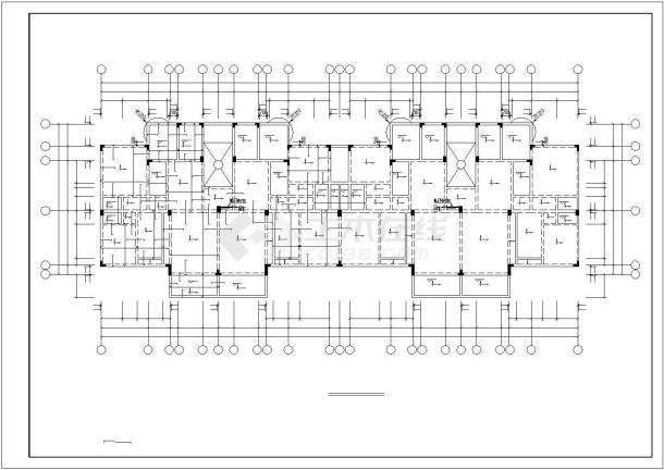 某地大型多层住宅结构CAD图纸-图二