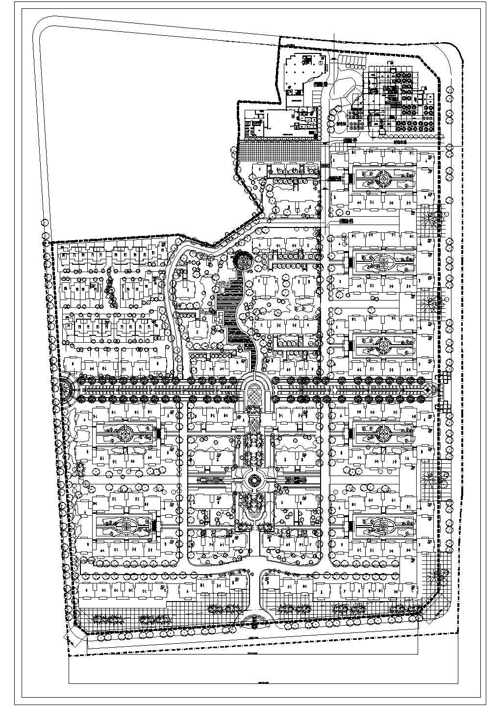 某住宅小区规划平面总设计详细施工方案CAD图纸