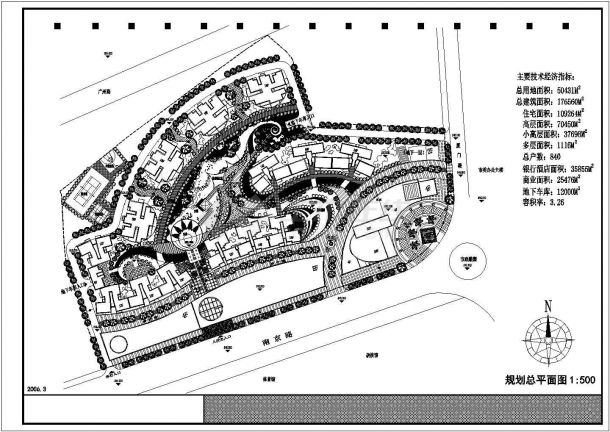 某综合小区规划设计详细施工方案CAD图纸-图一